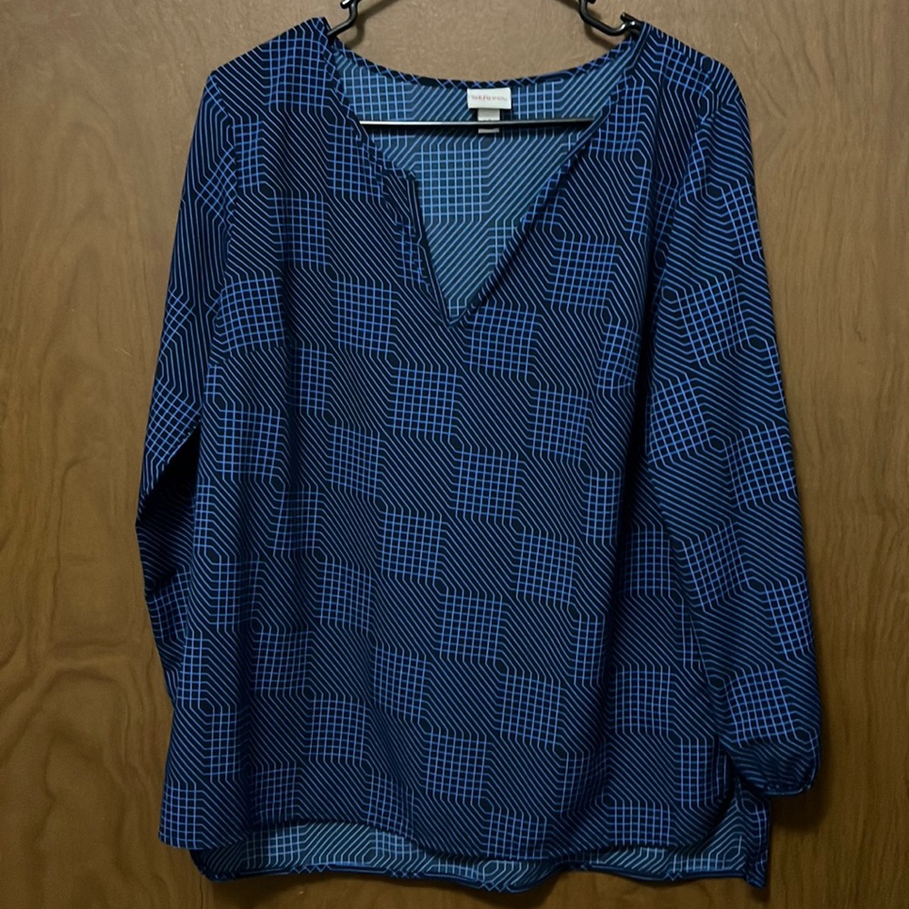 Blue and black Merona blouse size large